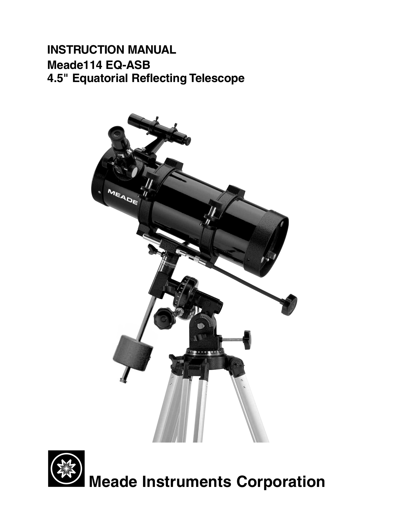Download free pdf for Meade 114EQDS Telescope manual